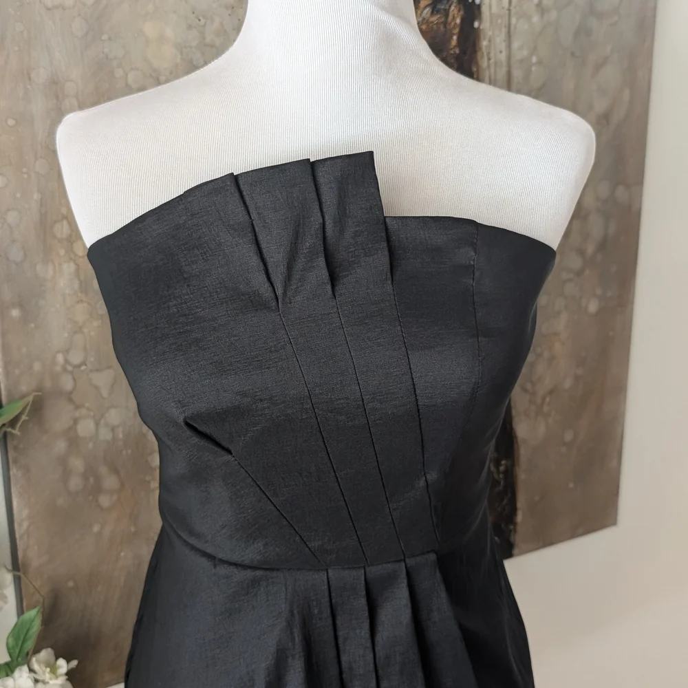 Calvin Klein Black Strapless Pleated Sheath Dress - Picture 5 of 6